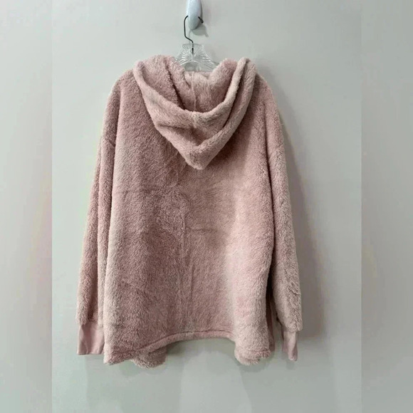 Cold Crush Blush Pink Hooded Sherpa Open Cardigan - Size M & XL - Picture 6 of 10